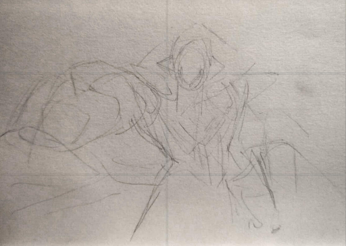 I made some rough drawings in my sketchbook