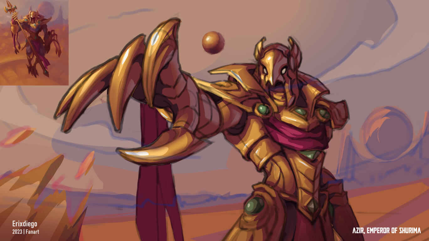 Color blocking based on the palette used in the original drawing